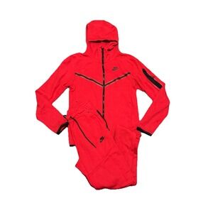 Nike Tech Fleece Tracksuit Red Size XS Zip Hoodie And Jogger Pants